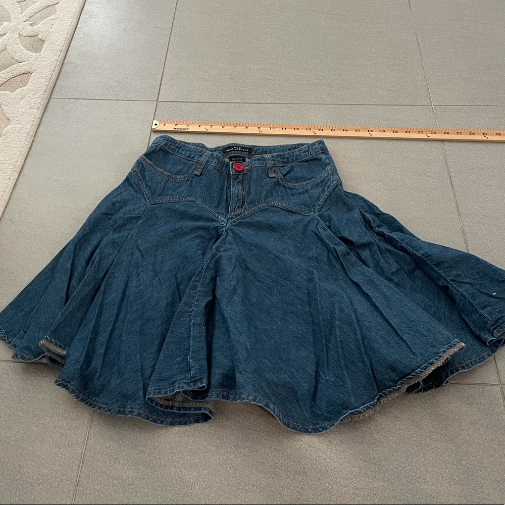 Heart moon star denim jean skirt cotton 8